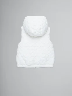 Kids>Marni White Sleeveless Padded Jacket With Stars NATURAL