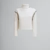 Knitwear>Marni White Wool-cashmere Wrap Jumper With Mending ALABASTER