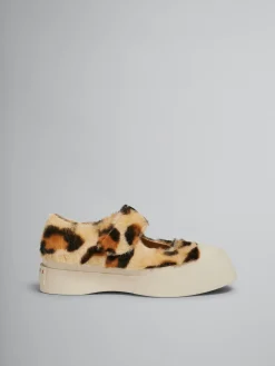 Sneakers | Pablo>Marni Yellow Animalier Print Shearling Mary Jane Sneaker YELLOW/BROWN
