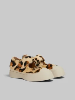 Sneakers | Pablo>Marni Yellow Animalier Print Shearling Mary Jane Sneaker YELLOW/BROWN