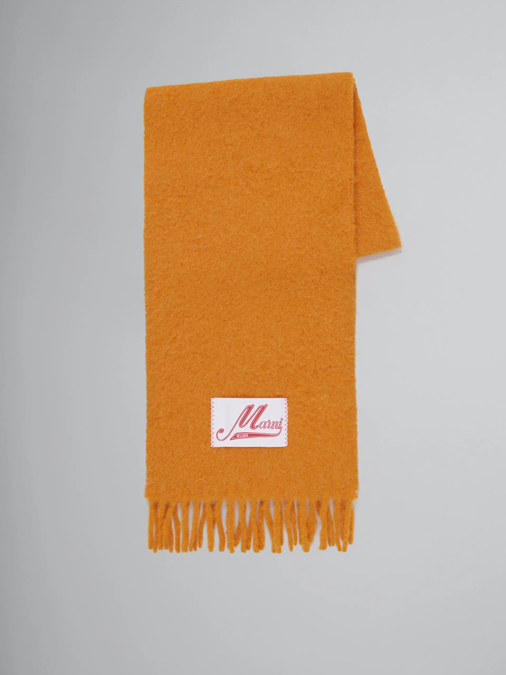 Other Accessories | Scarves>Marni Yellow Brushed Alpaca Scarf With Fringes ARABESQUE/ARABESQUE