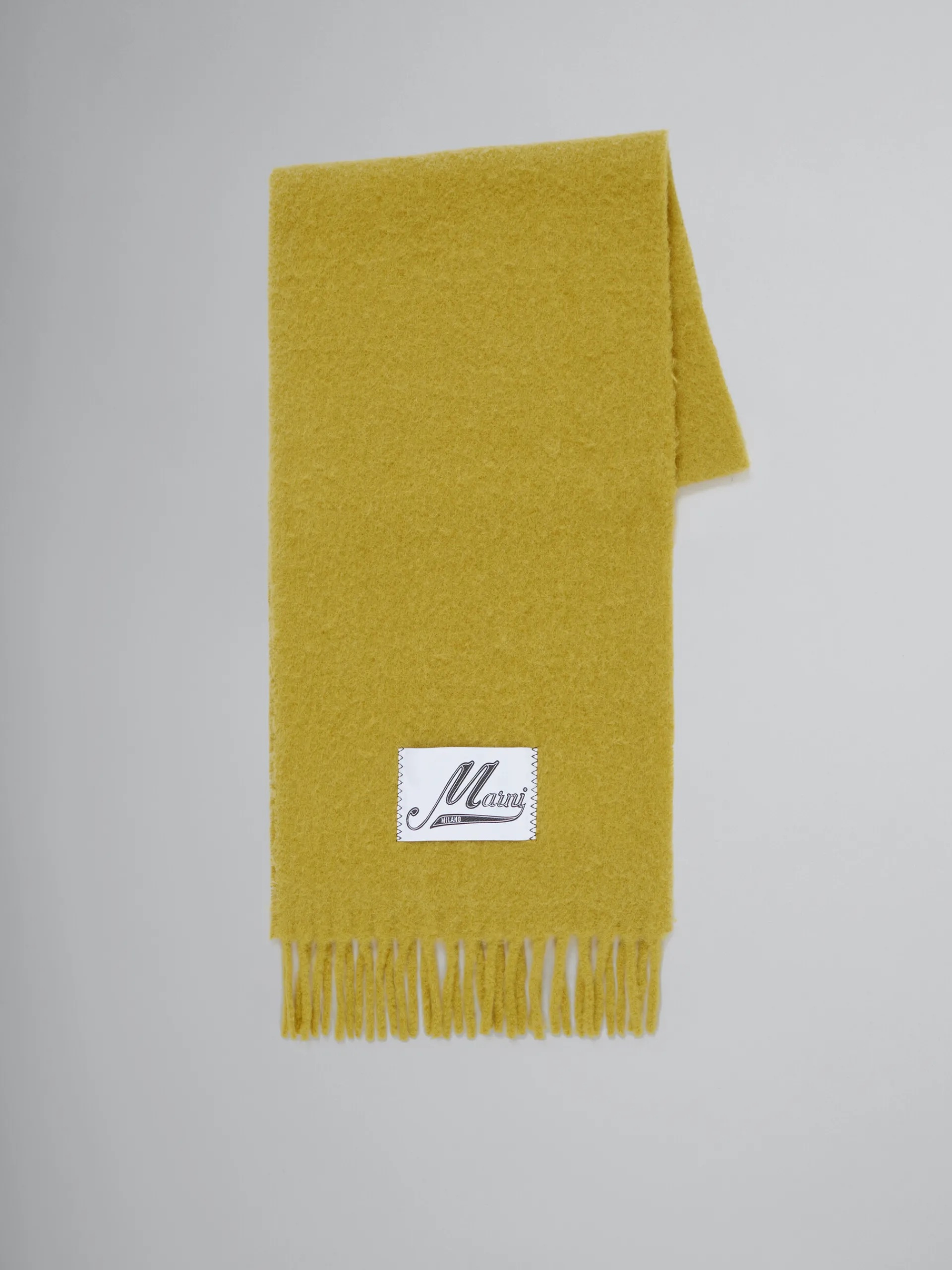 Other Accessories | Scarves>Marni Yellow Brushed Alpaca Scarf With Fringes GRASS
