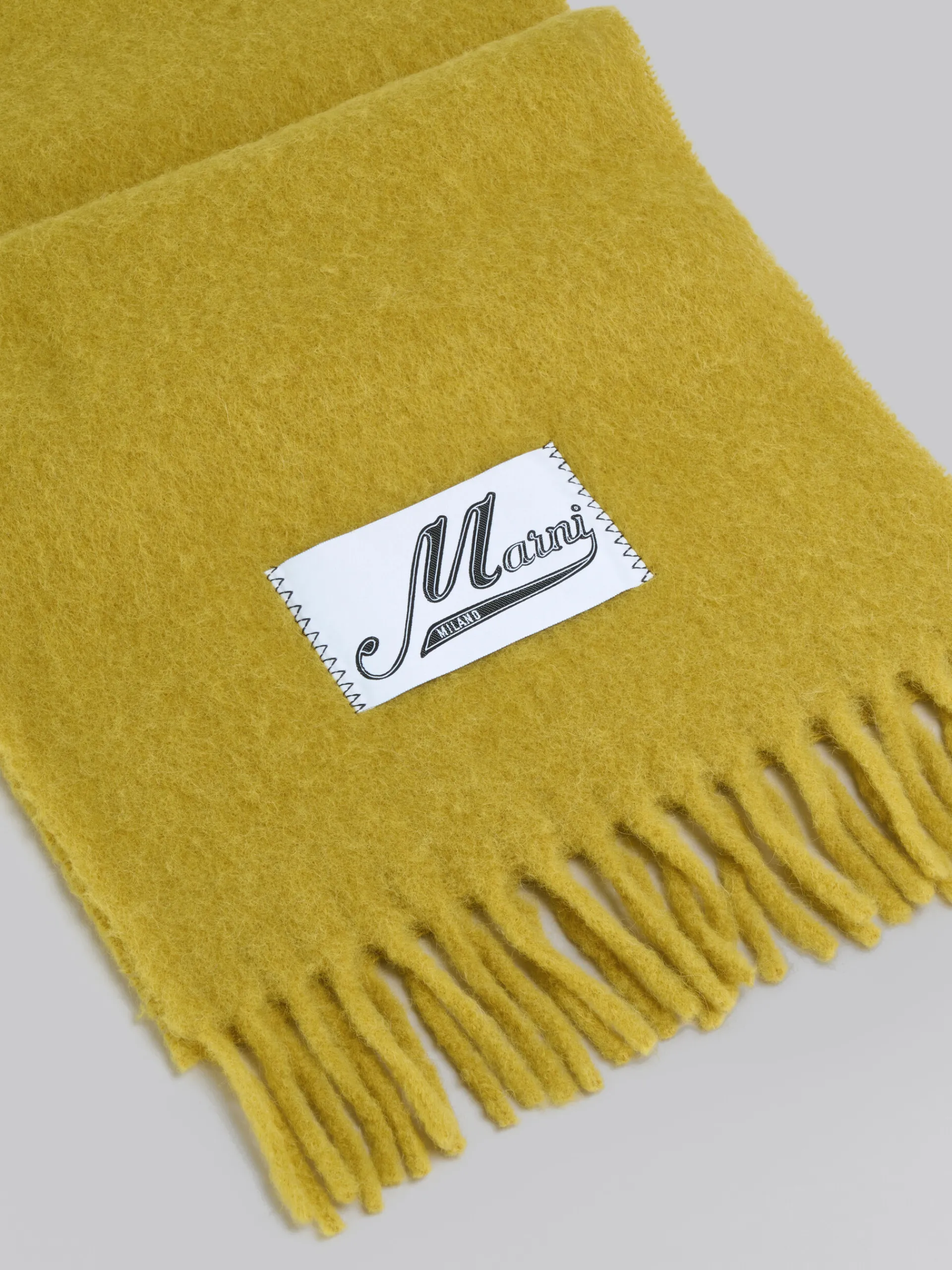 Other Accessories | Scarves>Marni Yellow Brushed Alpaca Scarf With Fringes GRASS