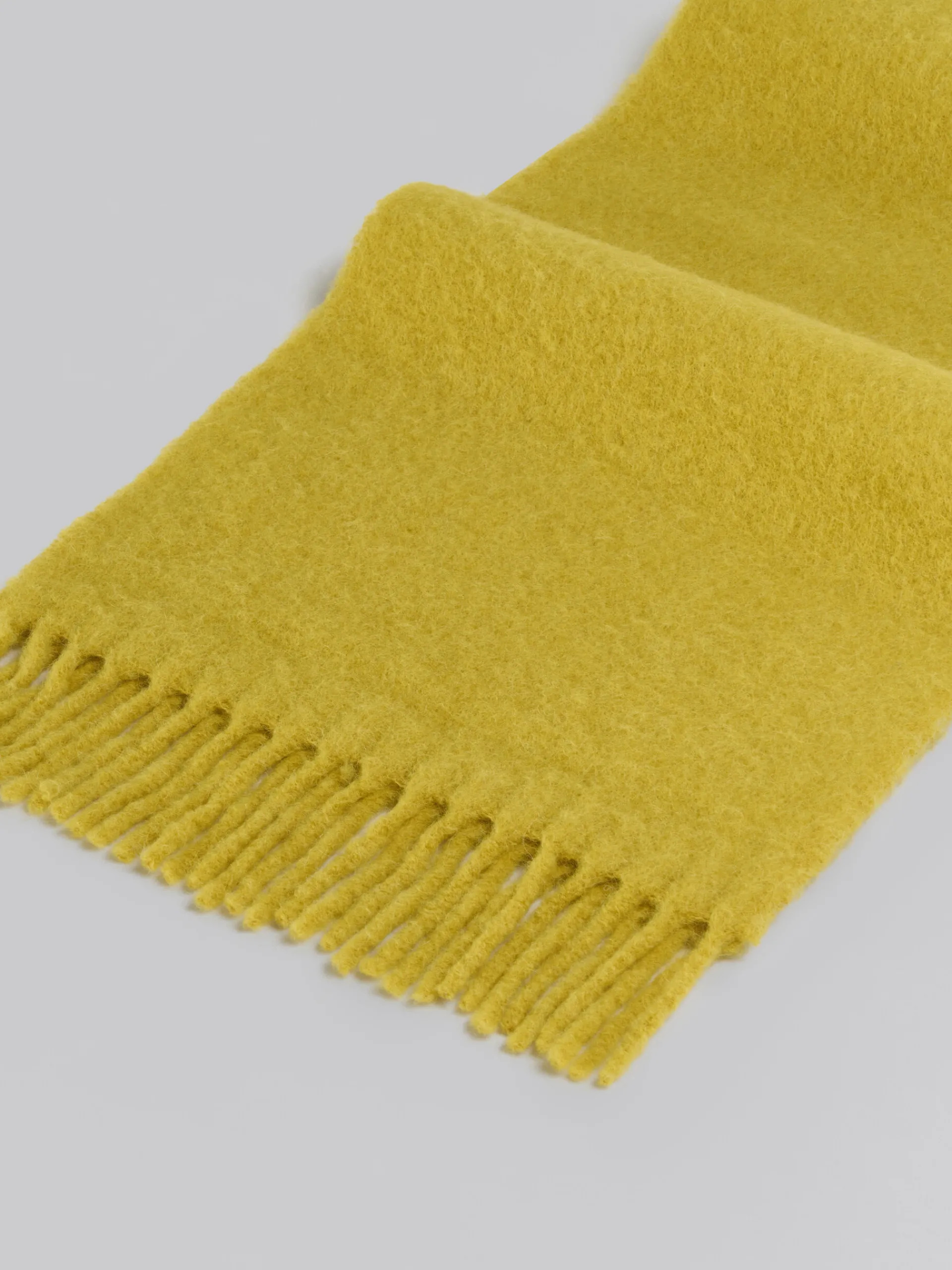 Other Accessories | Scarves>Marni Yellow Brushed Alpaca Scarf With Fringes GRASS