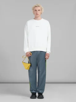 Crossbody Bags>Marni Yellow Leather Prisma Triangle Crossbody Bag LIME