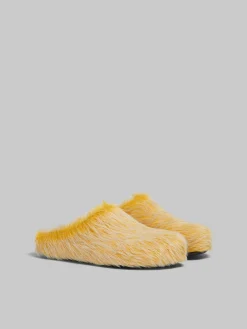 Fussbett | Flats>Marni Long Hair Calfskin Fussbett Sabot YELLOW