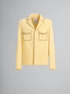 Denim | Coats & Jackets>Marni Yellow Organic Denim Blazer With Contrast Stitching CITRUS
