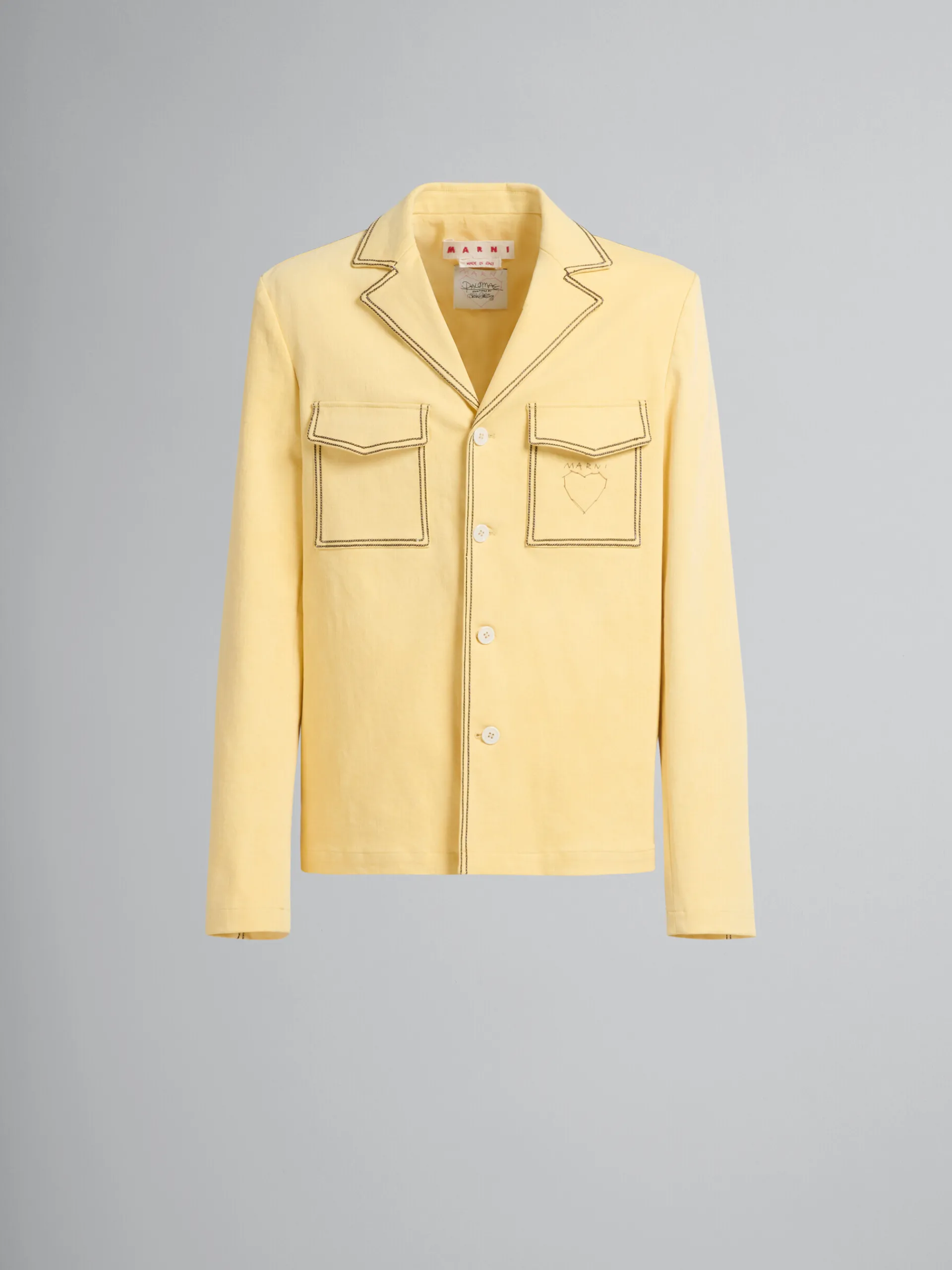 Denim | Coats & Jackets>Marni Yellow Organic Denim Blazer With Contrast Stitching CITRUS