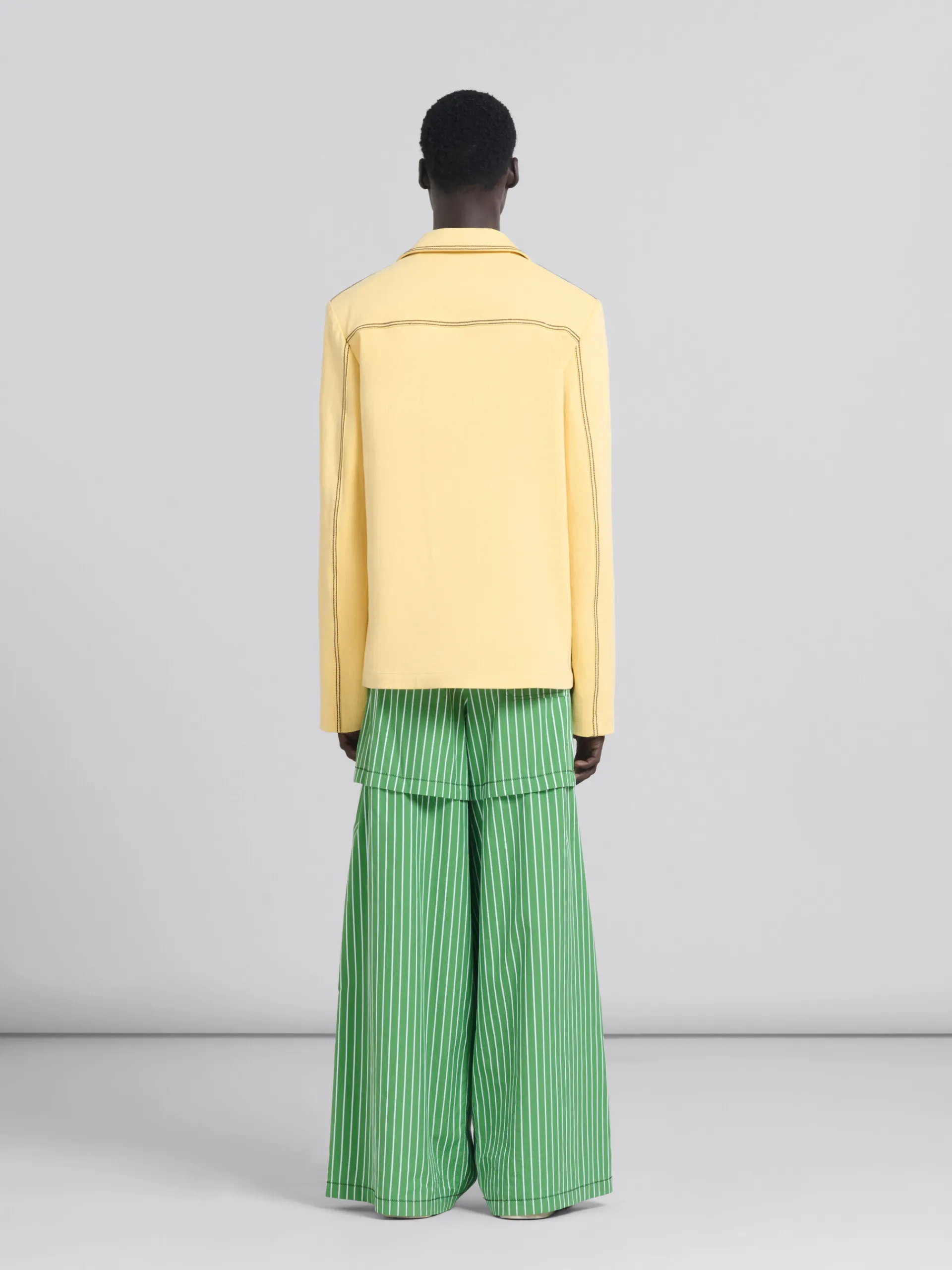 Denim | Coats & Jackets>Marni Yellow Organic Denim Blazer With Contrast Stitching CITRUS