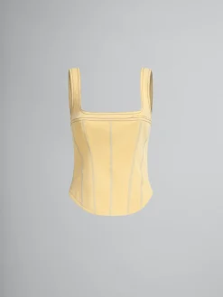 Matching Sets | Denim>Marni Yellow Organic Denim Corset Top CITRUS