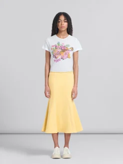Matching Sets | Denim>Marni Yellow Organic Denim Mermaid Skirt With Contrast Stitching CITRUS