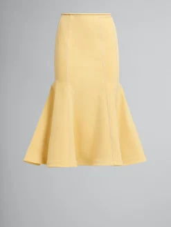 Matching Sets | Denim>Marni Yellow Organic Denim Mermaid Skirt With Contrast Stitching CITRUS