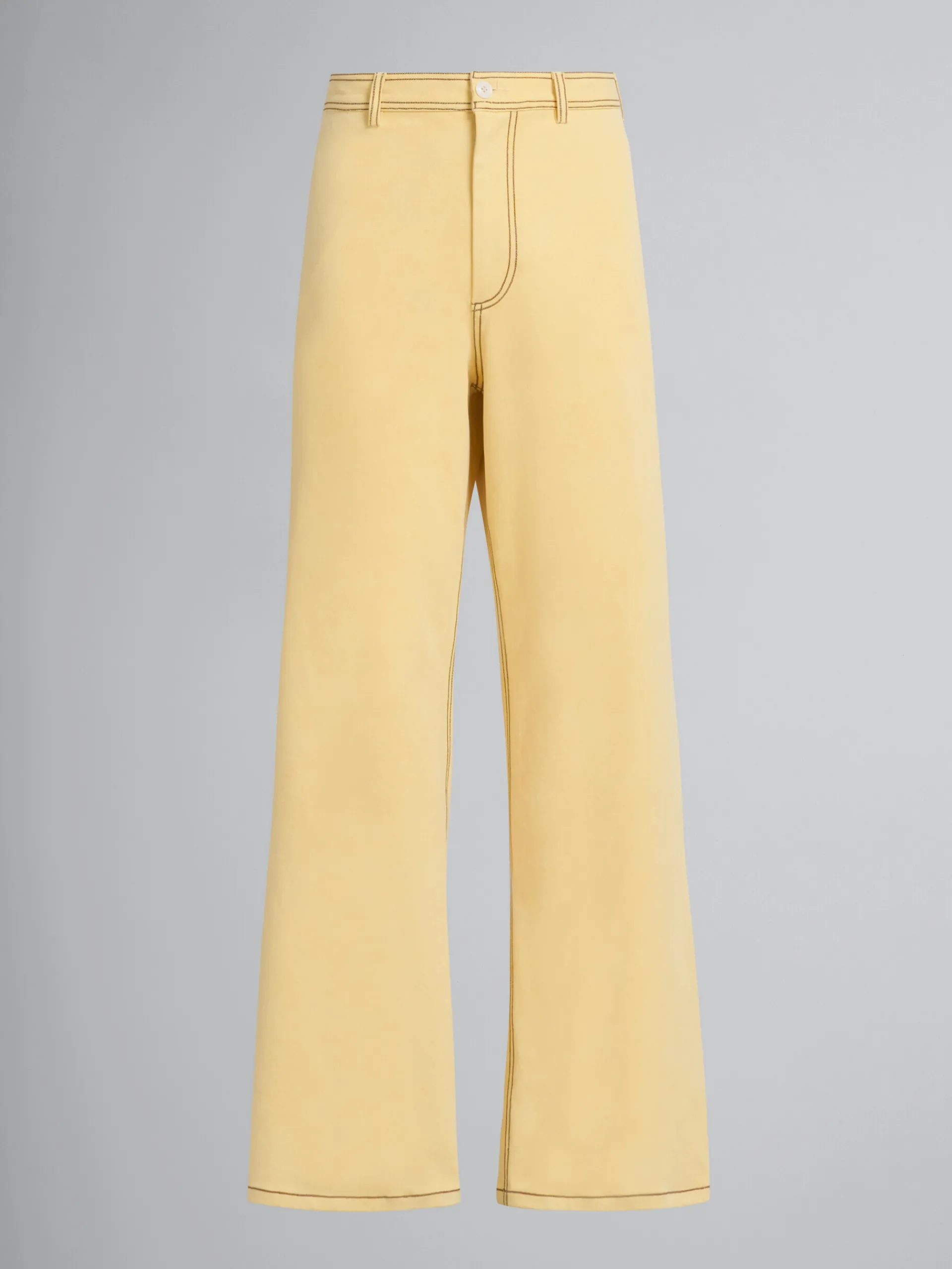 Denim | Pants>Marni Yellow Organic Denim Trousers With Contrast Stitching CITRUS