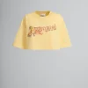 Tops & T-Shirts>Marni Yellow Organic Jersey Cropped T-shirt With Print CITRUS