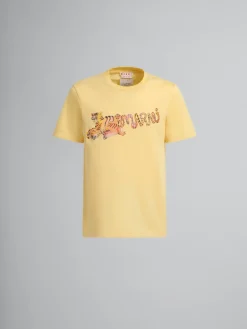 Tops & T-Shirts>Marni Yellow Organic Jersey Regular-fit T-shirt With Print CITRUS