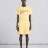Pants>Marni Yellow Organic Jersey Sweat Shorts With Mending CITRUS