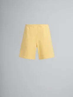 Pants>Marni Yellow Organic Jersey Sweat Shorts With Mending CITRUS