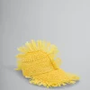 Hats>Marni Yellow Raffia-effect Baseball Cap LEMON